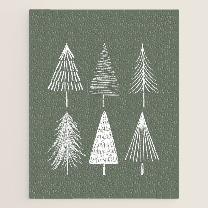 Xmas Trees Green Jigsaw Puzzle Gallery Image 1