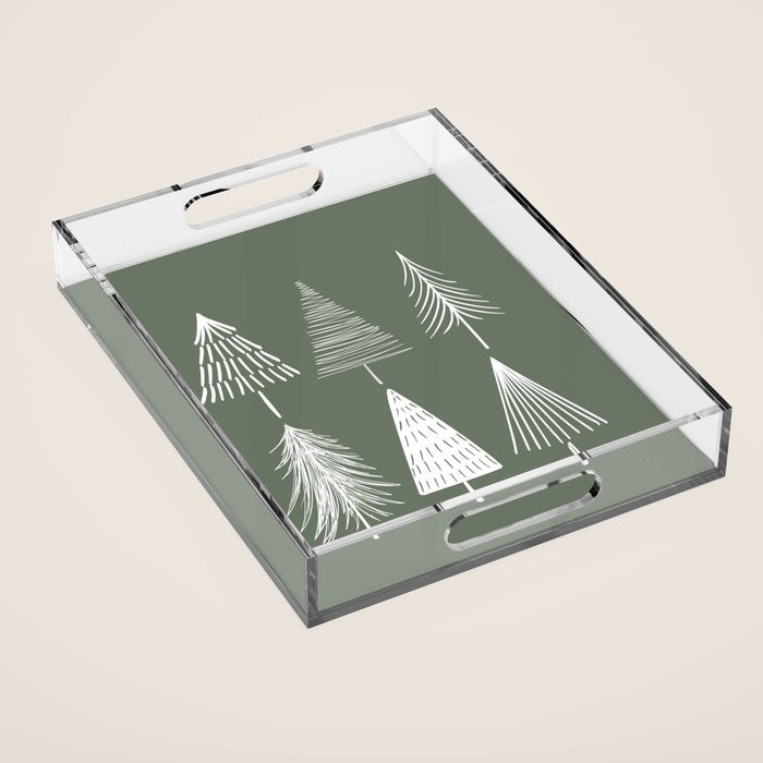 Xmas Trees Green Acrylic Tray Gallery Image 1