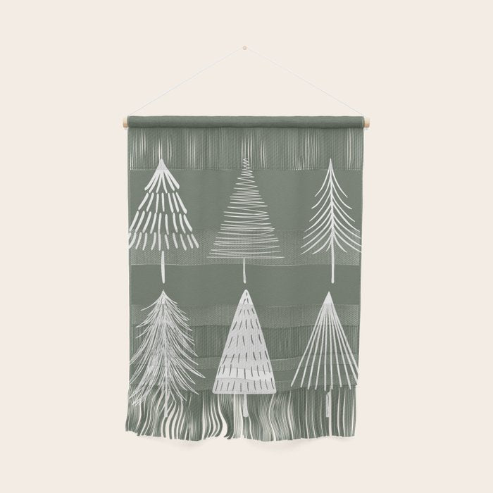 Xmas Trees Green Wall Hanging Gallery Image 1