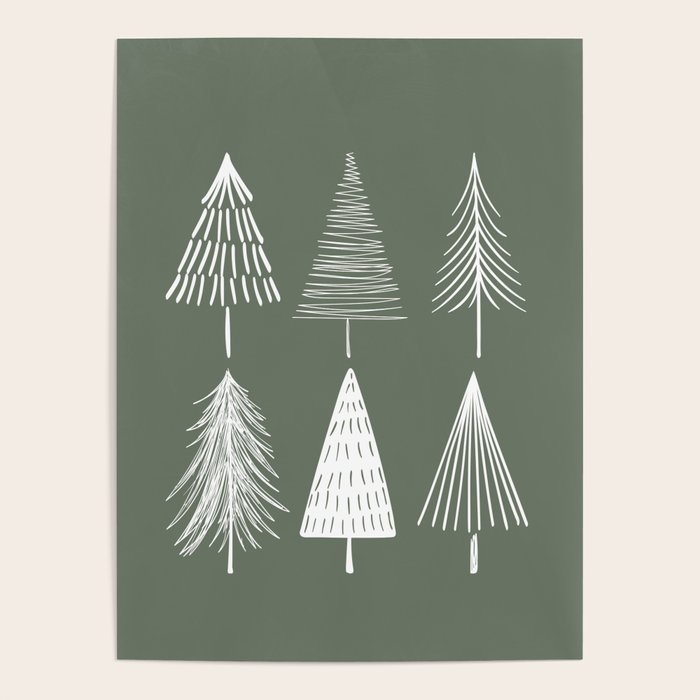 Xmas Trees Green Poster Gallery Image 1