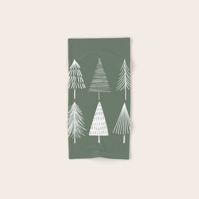 Xmas Trees Green Bath Towel Gallery Image 1