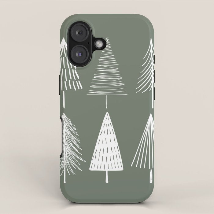 Xmas Trees Green iPhone Case Gallery Image 1
