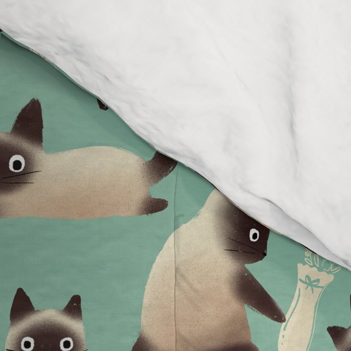 Bad Siamese Cats Knocking Stuff Over Comforter Gallery Image 4