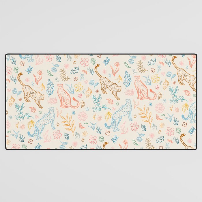 Rainbow Cheetahs and plants Desk Mat Gallery Image 3