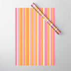 Classic Stripes XXV - Pink Orange Yellow Wrapping Paper Gallery Image 1