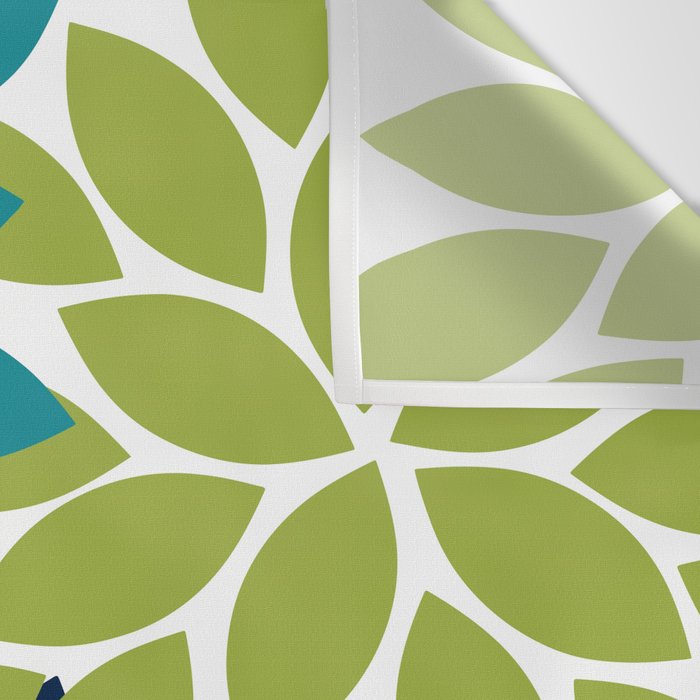 Bold Colorful Teal Green Navy Dahlia Flower Burst Petals Wall Tapestry Gallery Image 3