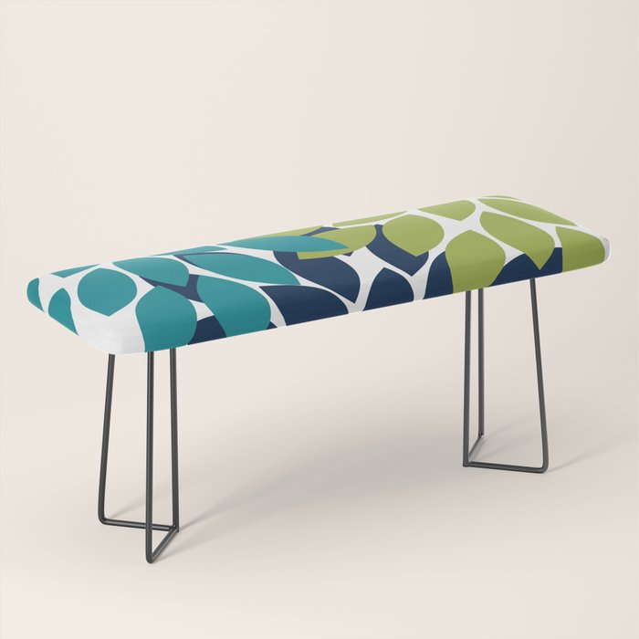 Bold Colorful Teal Green Navy Dahlia Flower Burst Petals Bench Gallery Image 1