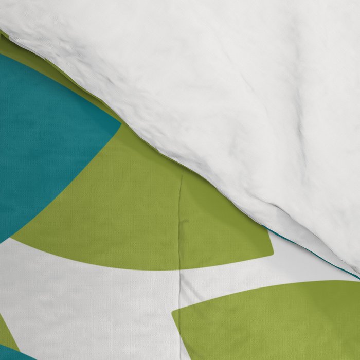 Bold Colorful Teal Green Navy Dahlia Flower Burst Petals Comforter Gallery Image 4