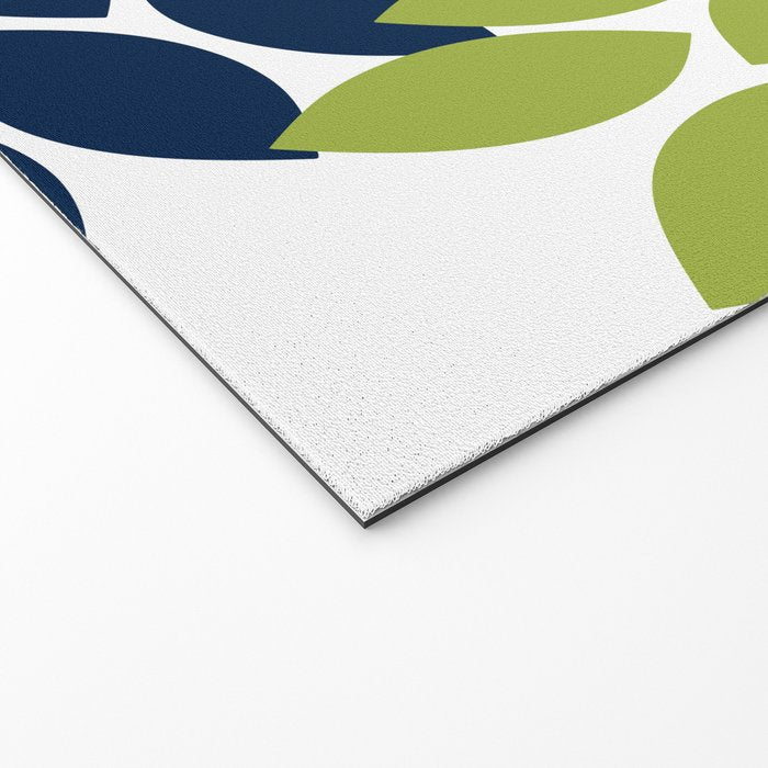 Bold Colorful Teal Green Navy Dahlia Flower Burst Petals Welcome Mat Gallery Image 2