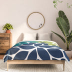 Bold Colorful Teal Green Navy Dahlia Flower Burst Petals Comforter Gallery Image 3