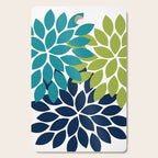 Bold Colorful Teal Green Navy Dahlia Flower Burst Petals Cutting Board Gallery Image 1