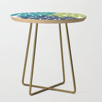 Bold Colorful Teal Green Navy Dahlia Flower Burst Petals Side Table Gallery Image 1