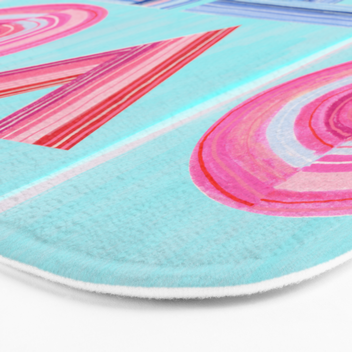 Vote Hand Lettering on Blue Watercolor Background Bath Mat Gallery Image 3