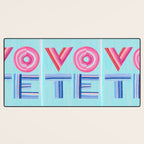 Vote Hand Lettering on Blue Watercolor Background Desk Mat Gallery Image 3