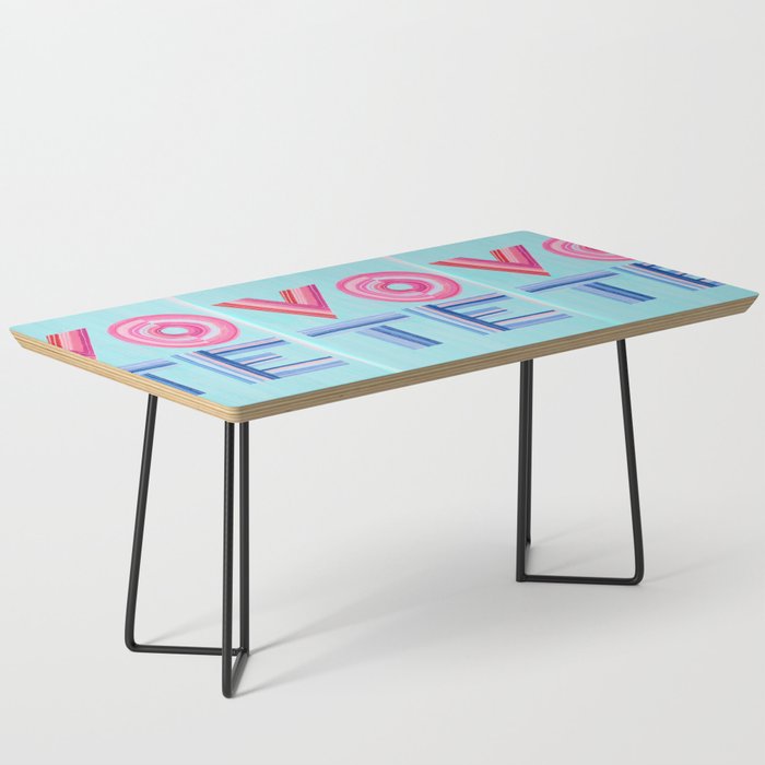 Vote Hand Lettering on Blue Watercolor Background Coffee Table Gallery Image 1