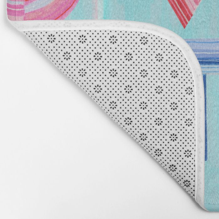 Vote Hand Lettering on Blue Watercolor Background Bath Mat Gallery Image 2