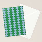 Bold Fun Ogee A-Go-Go Vertical Stripes Pattern in Kelly Green and Light Blue Stationery Card Gallery Image 2