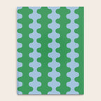 Bold Fun Ogee A-Go-Go Vertical Stripes Pattern in Kelly Green and Light Blue Notebook Gallery Image 4
