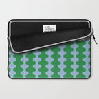 Bold Fun Ogee A-Go-Go Vertical Stripes Pattern in Kelly Green and Light Blue Laptop Sleeve Gallery Image 2