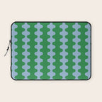 Bold Fun Ogee A-Go-Go Vertical Stripes Pattern in Kelly Green and Light Blue Laptop Sleeve Gallery Image 1