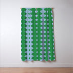 Bold Fun Ogee A-Go-Go Vertical Stripes Pattern in Kelly Green and Light Blue Window Curtain Gallery Image 3