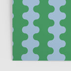 Bold Fun Ogee A-Go-Go Vertical Stripes Pattern in Kelly Green and Light Blue Poster Gallery Image 3