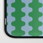 Bold Fun Ogee A-Go-Go Vertical Stripes Pattern in Kelly Green and Light Blue Laptop Sleeve Gallery Image 3