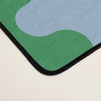 Bold Fun Ogee A-Go-Go Vertical Stripes Pattern in Kelly Green and Light Blue Desk Mat Gallery Image 4