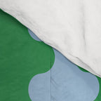 Bold Fun Ogee A-Go-Go Vertical Stripes Pattern in Kelly Green and Light Blue Comforter Gallery Image 4