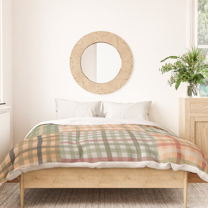 Gingham Patchwork Eclectic Autumn Plaid Pattern Duvet Cover Gallery Image 3