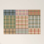 Gingham Patchwork Eclectic Autumn Plaid Pattern Welcome Mat Gallery Image 1