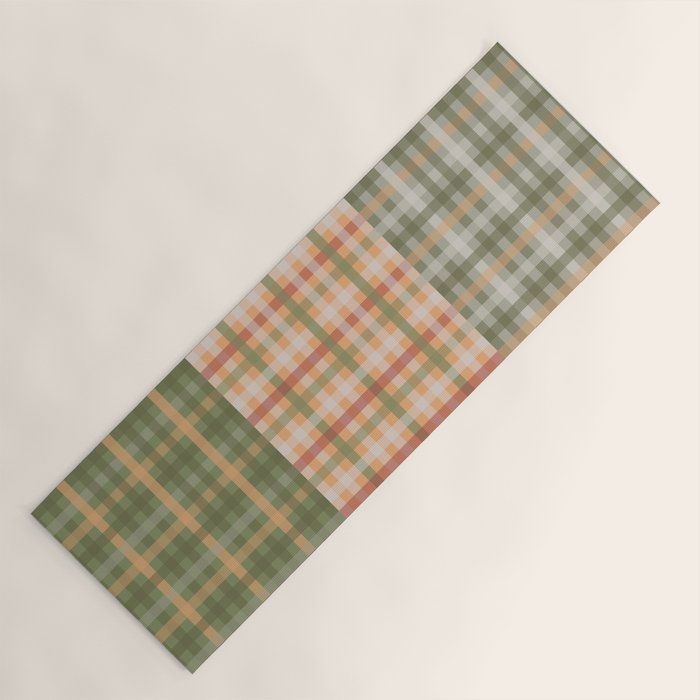 Gingham Patchwork Eclectic Autumn Plaid Pattern Yoga Mat Gallery Image 1