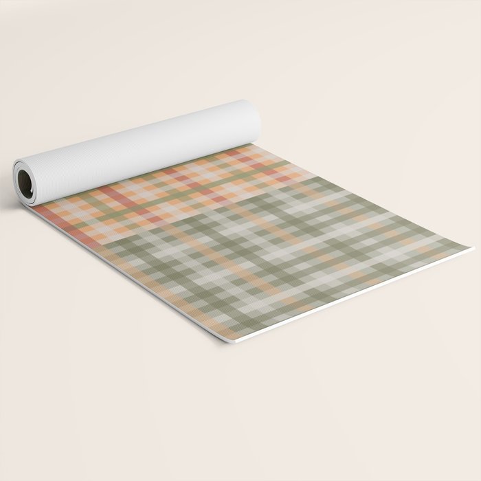 Gingham Patchwork Eclectic Autumn Plaid Pattern Yoga Mat Gallery Image 2