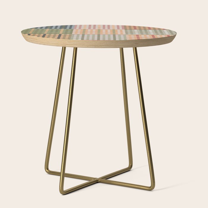 Gingham Patchwork Eclectic Autumn Plaid Pattern Side Table Gallery Image 1