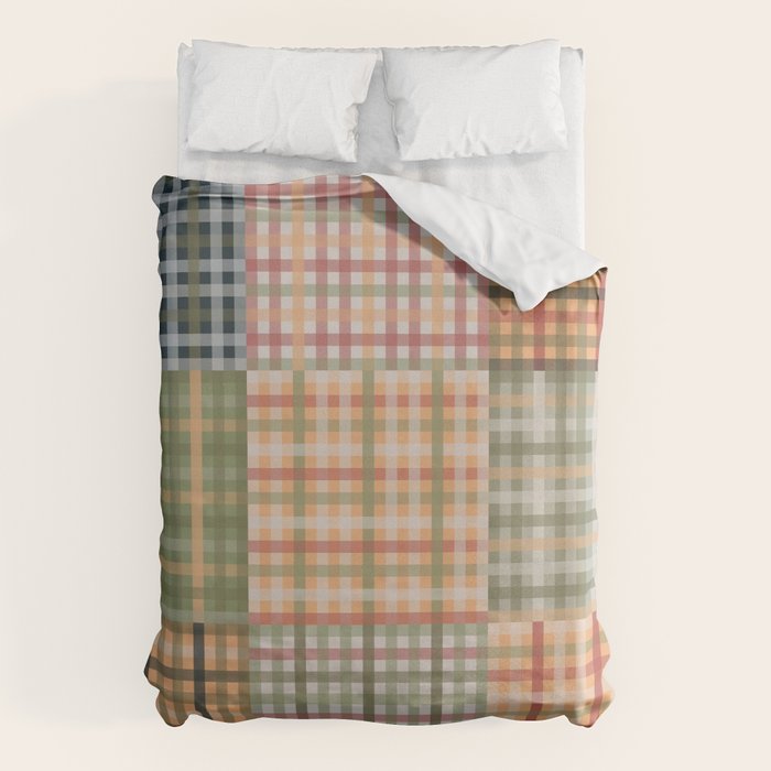 Gingham Patchwork Eclectic Autumn Plaid Pattern Duvet Cover Gallery Image 6