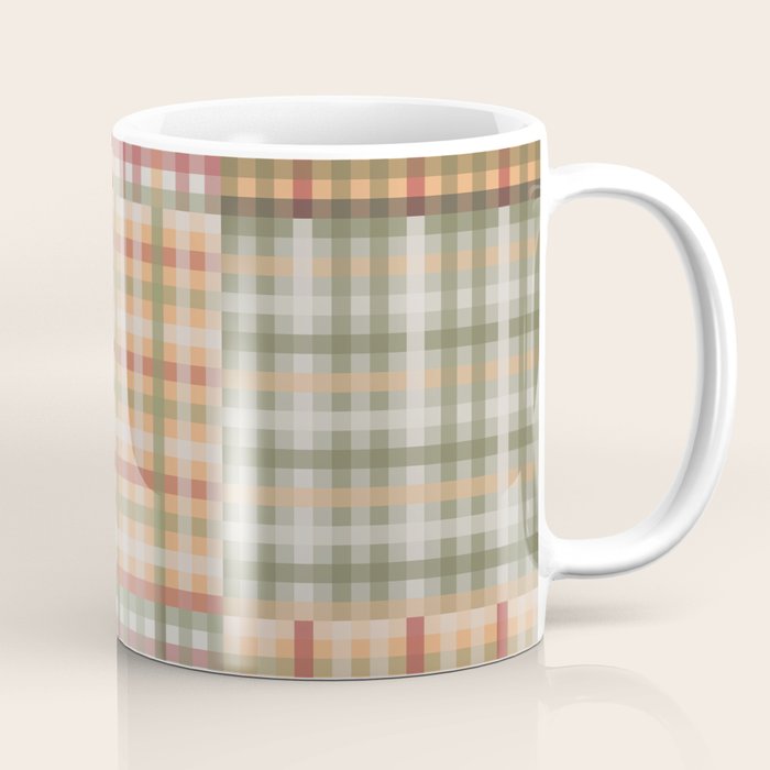 Gingham Patchwork Eclectic Autumn Plaid Pattern Coffee Mug Gallery Image 1