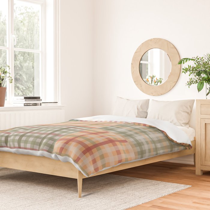 Gingham Patchwork Eclectic Autumn Plaid Pattern Duvet Cover Gallery Image 2