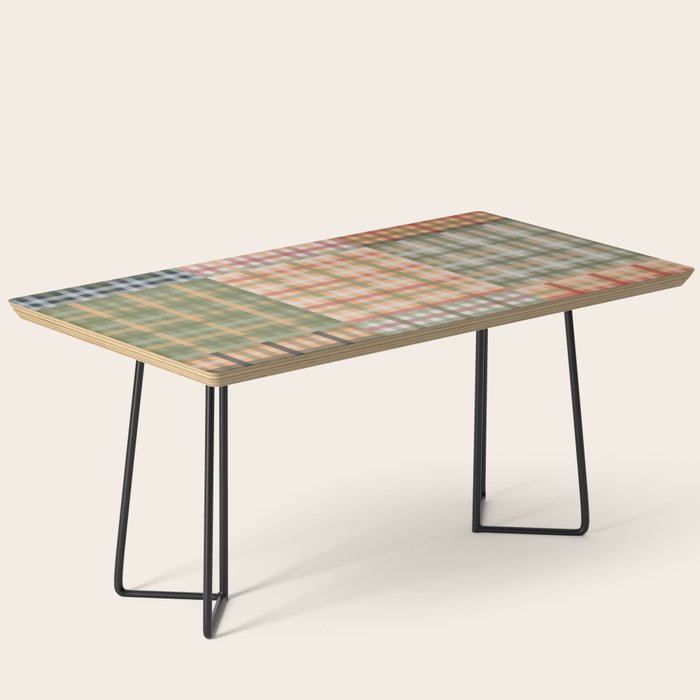 Gingham Patchwork Eclectic Autumn Plaid Pattern Coffee Table Gallery Image 1