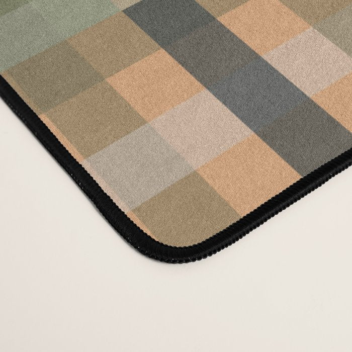 Gingham Patchwork Eclectic Autumn Plaid Pattern Desk Mat Gallery Image 4