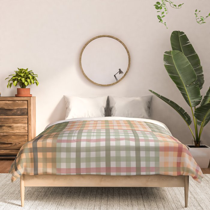 Gingham Patchwork Eclectic Autumn Plaid Pattern Comforter Gallery Image 3