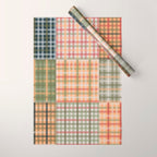 Gingham Patchwork Eclectic Autumn Plaid Pattern Wrapping Paper Gallery Image 1