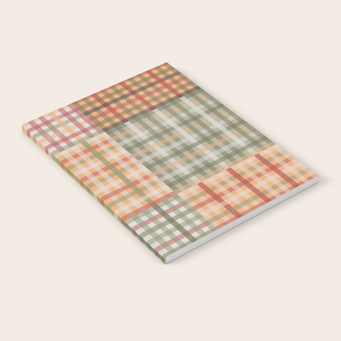 Gingham Patchwork Eclectic Autumn Plaid Pattern Notebook Gallery Image 2