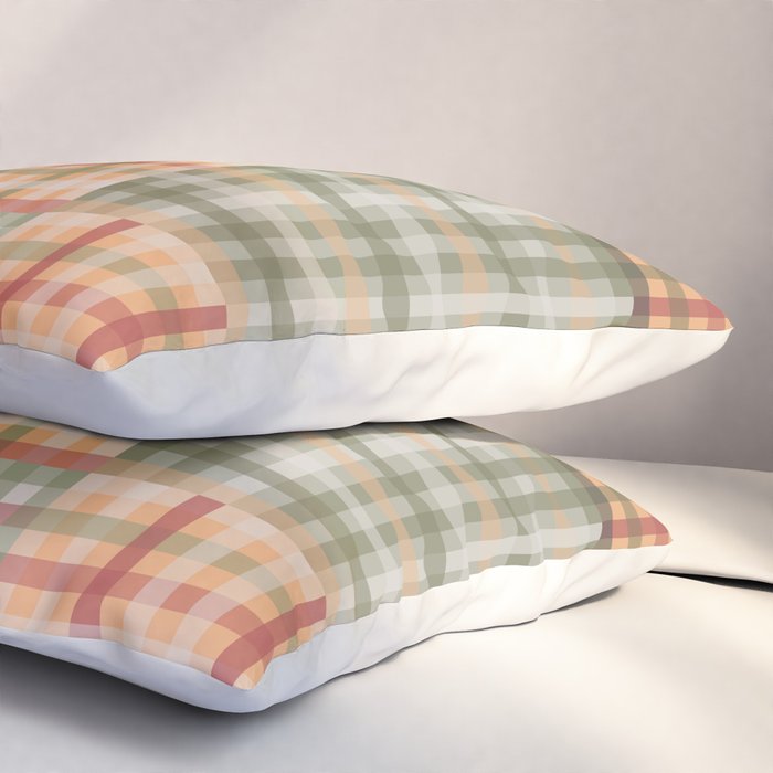 Gingham Patchwork Eclectic Autumn Plaid Pattern Pillow Sham Gallery Image 3