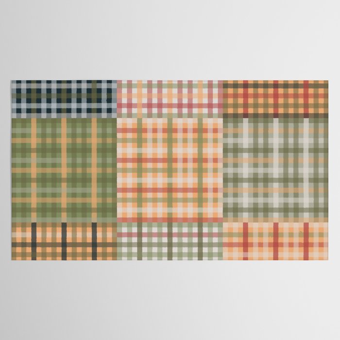 Gingham Patchwork Eclectic Autumn Plaid Pattern Tablecloth Gallery Image 2