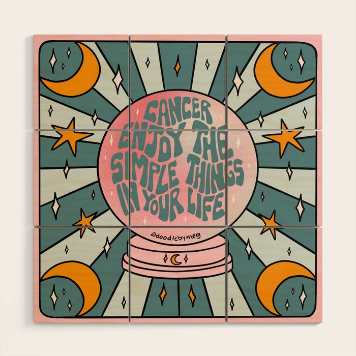 Cancer Crystal Ball Wood Wall Art Gallery Image 1