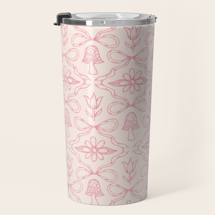 Spring Toile Print in Pink Travel Mug Gallery Image 3
