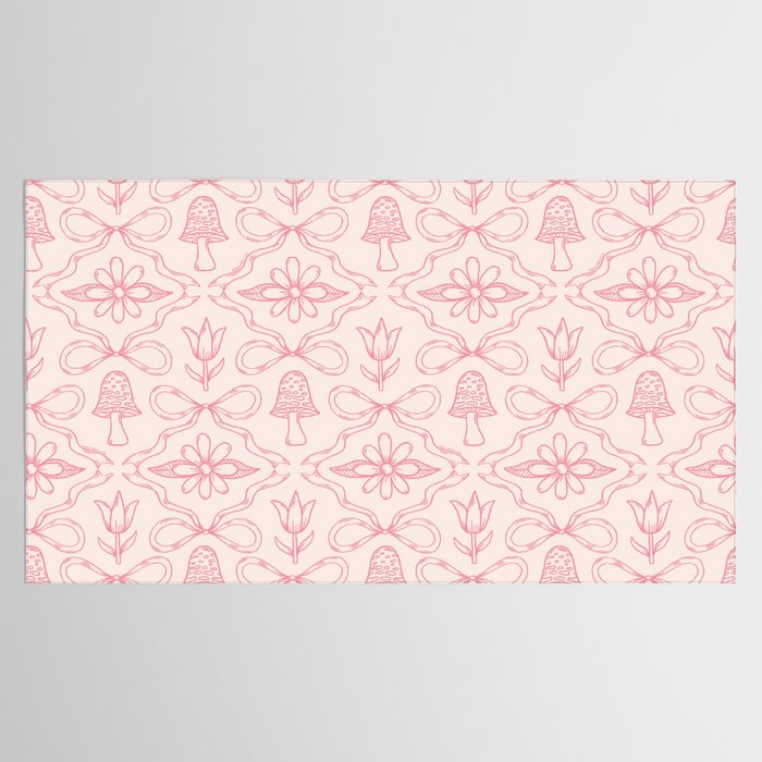 Spring Toile Print in Pink Tablecloth Gallery Image 2