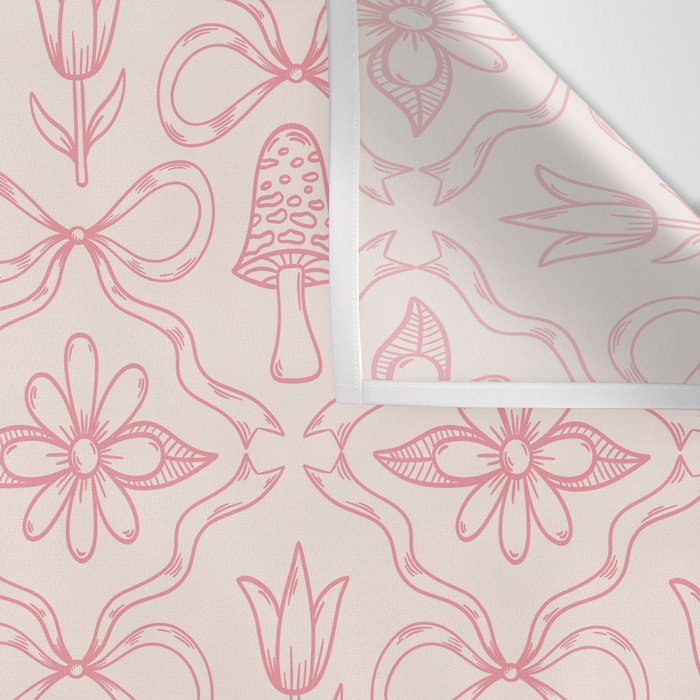 Spring Toile Print in Pink Wall Tapestry Gallery Image 3