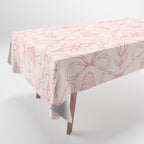 Spring Toile Print in Pink Tablecloth Gallery Image 1