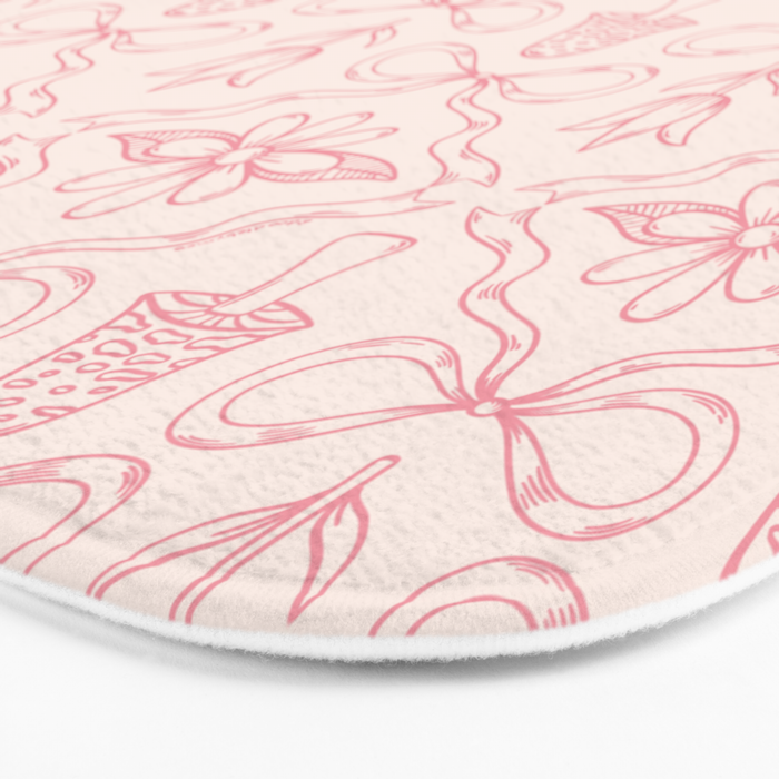 Spring Toile Print in Pink Bath Mat Gallery Image 3